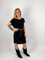 Abito corto elegante donna nero - vista frontale