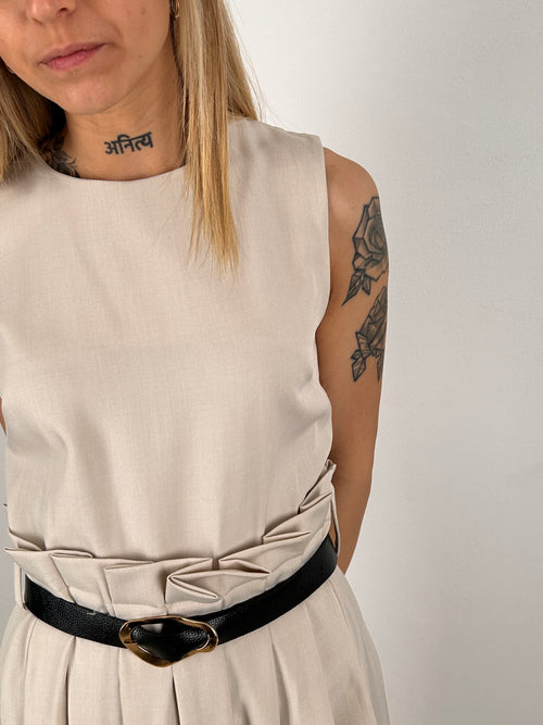 Abito donna plisse midi vista dettaglio