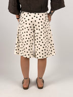 Bermuda donna fantasia pois con cintura coordinata e tasche laterali - vista retro