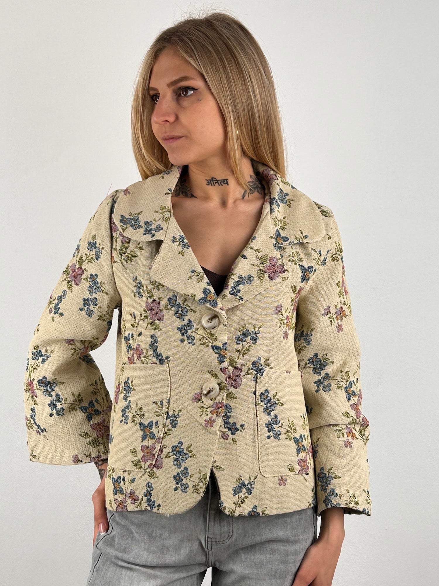 blazer floreale donna vista frontale