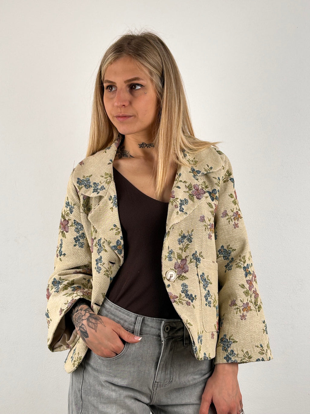 blazer floreale donna vista modale