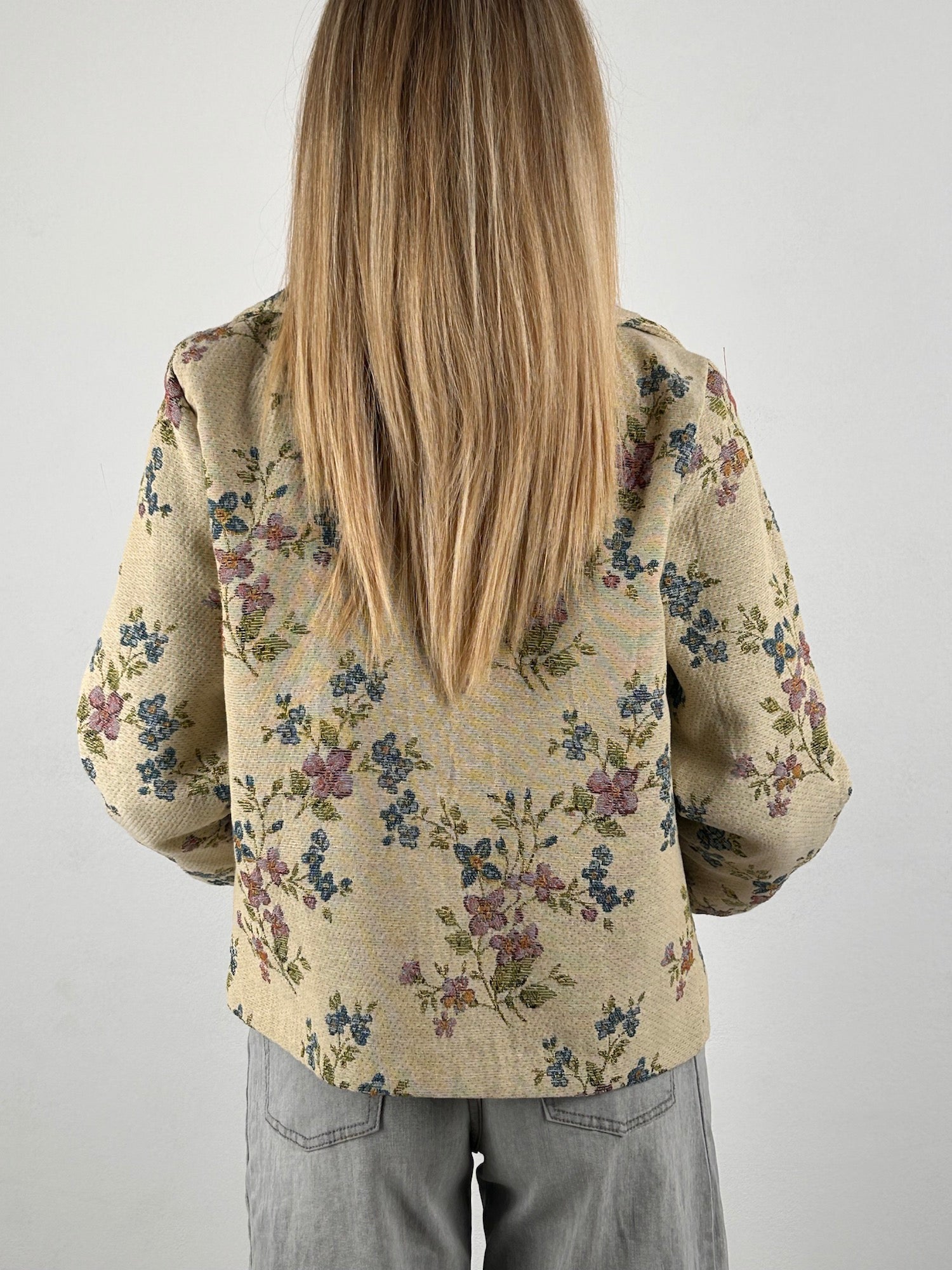 blazer floreale donna vista retro