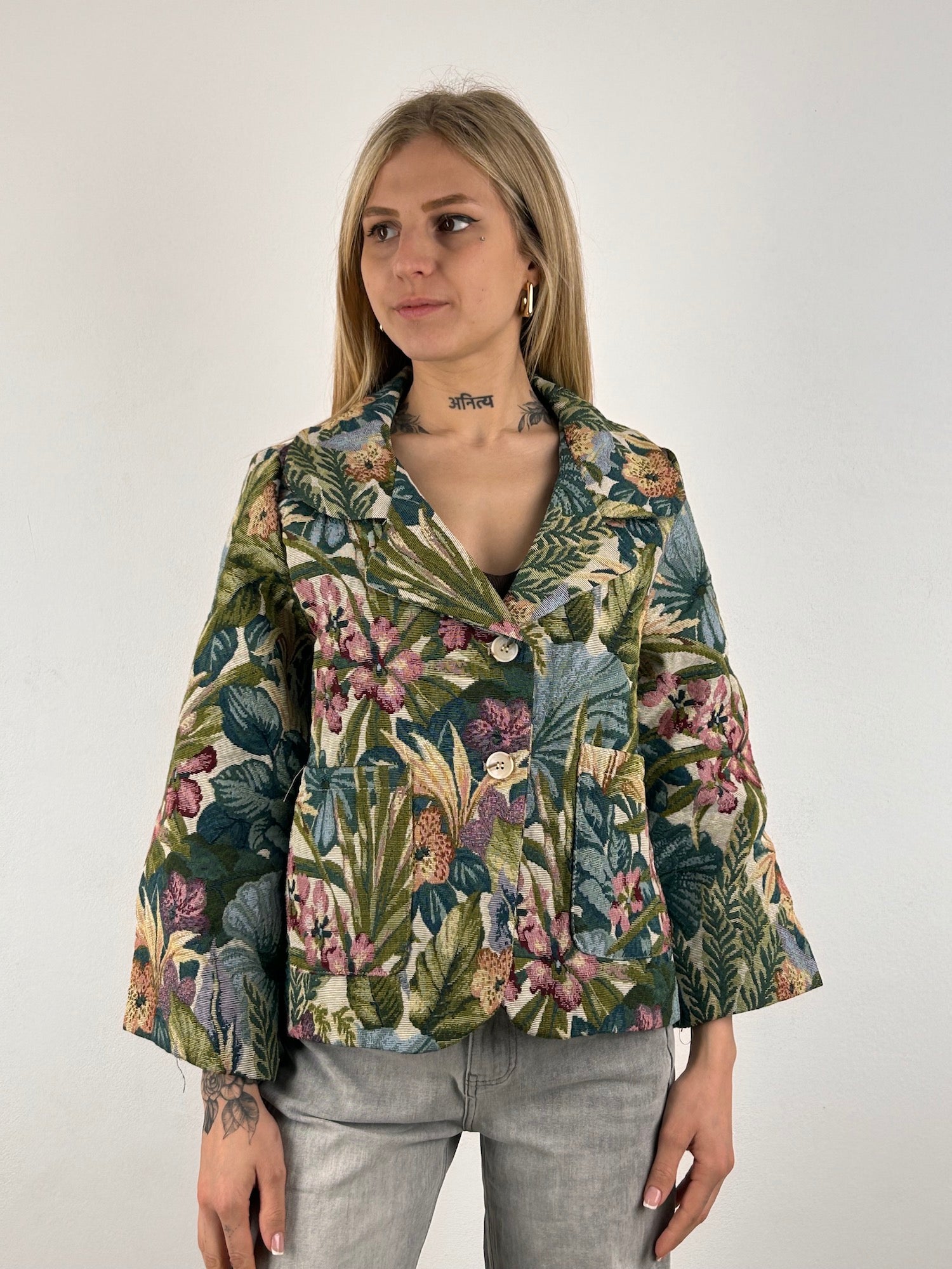 blazer floreale donna vista frontale