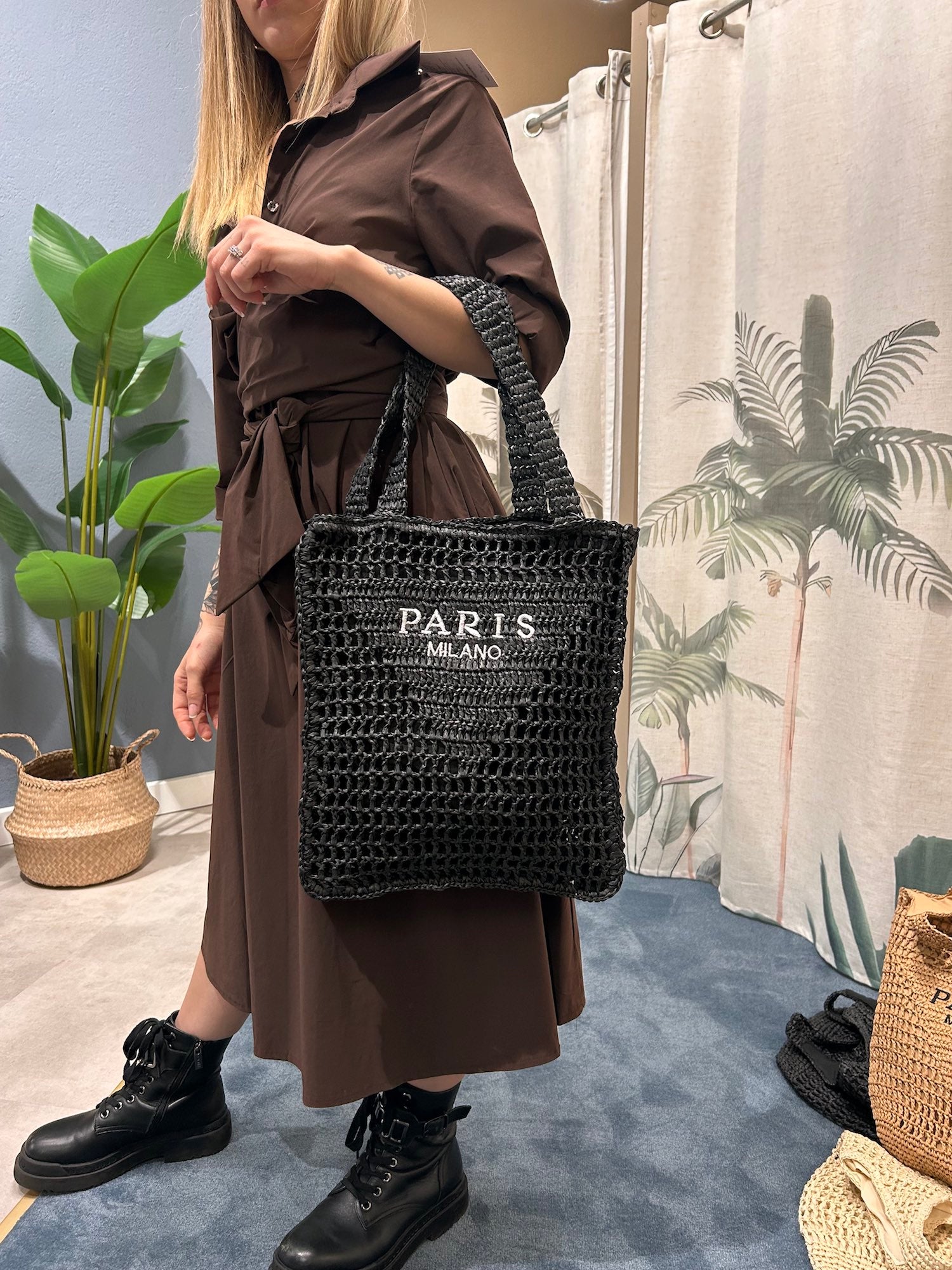 borsa maxi rete paris donna vista frontale