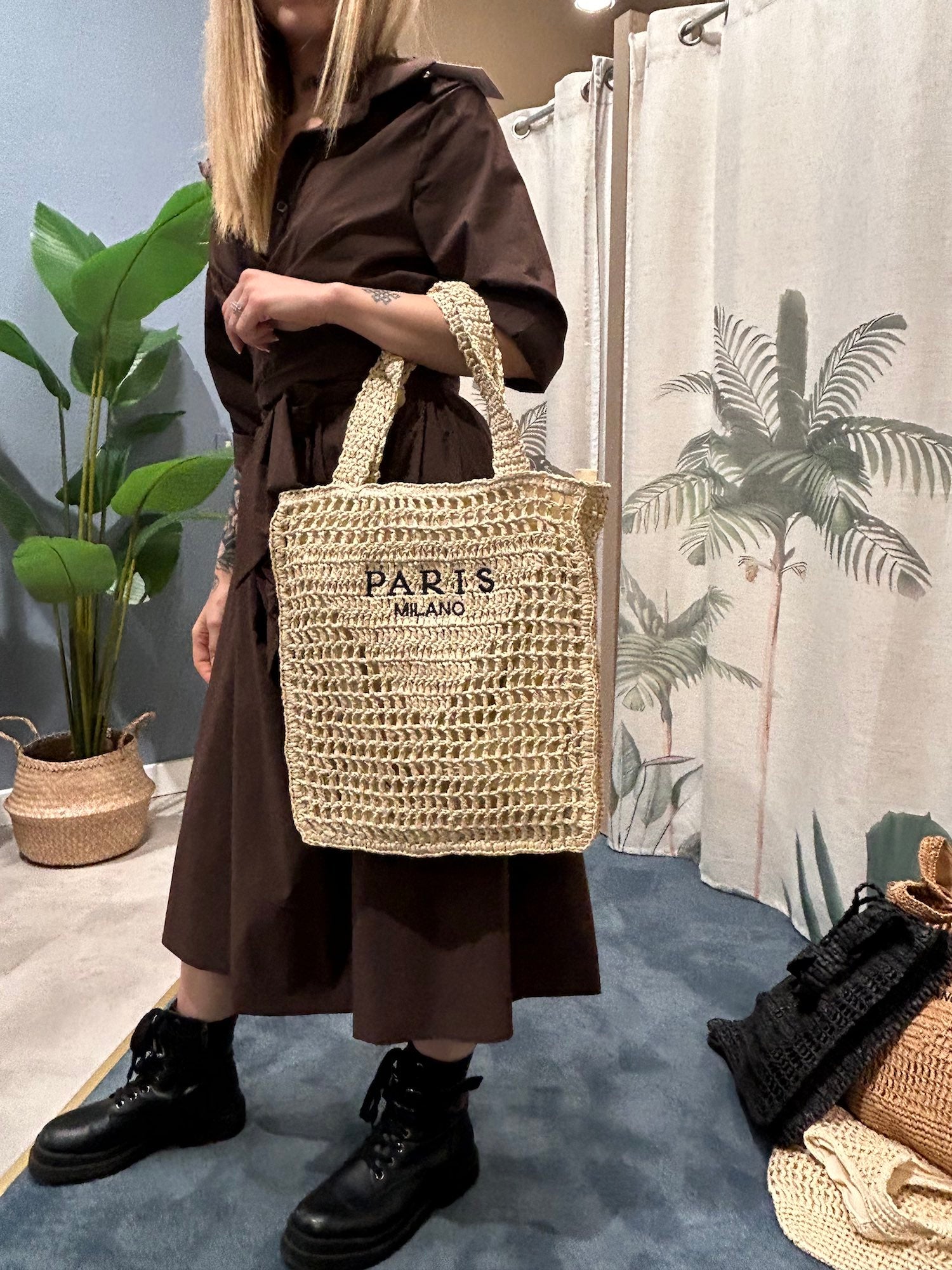 borsa maxi rete paris donna vista frontale