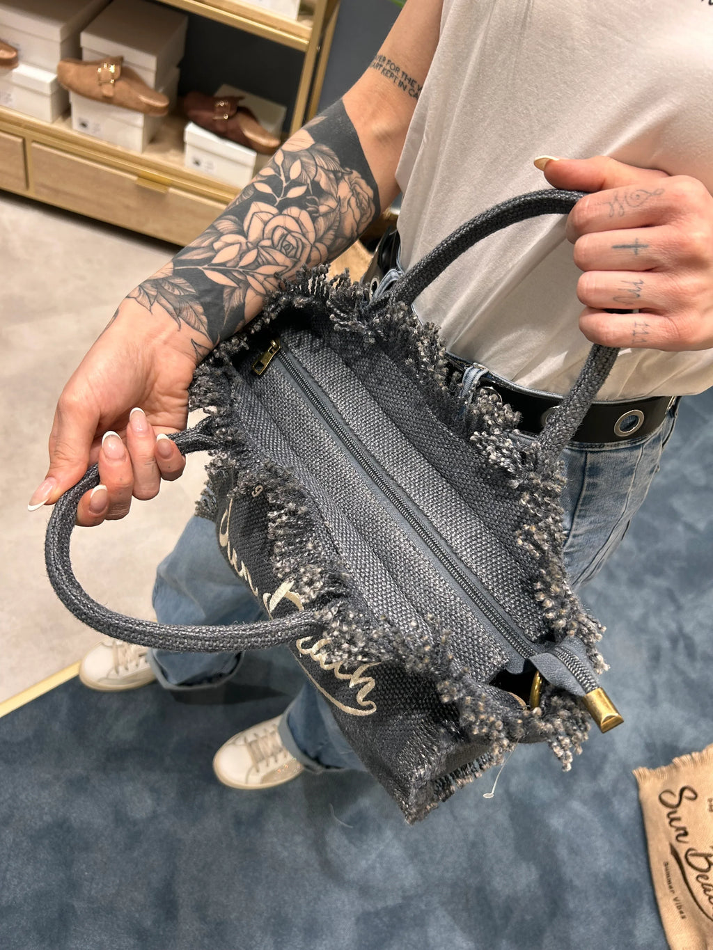 13. Borsa Sun Beach Borsa Sun Beach – borsa donna estiva da spiaggia, stile casual chic mare.dettaglio lampo

