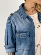 giacca camicia denim vista dettaglio