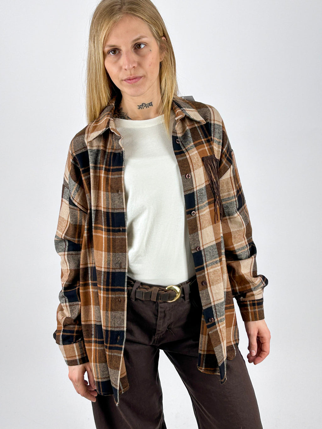 Camicia Rodeo biscotto - vista frontale