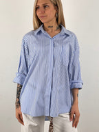 camicia st tropez abituè azzurro donna vista frontale