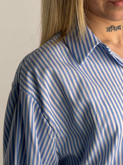 camicia st tropez abituè azzurro donna vista tessuto