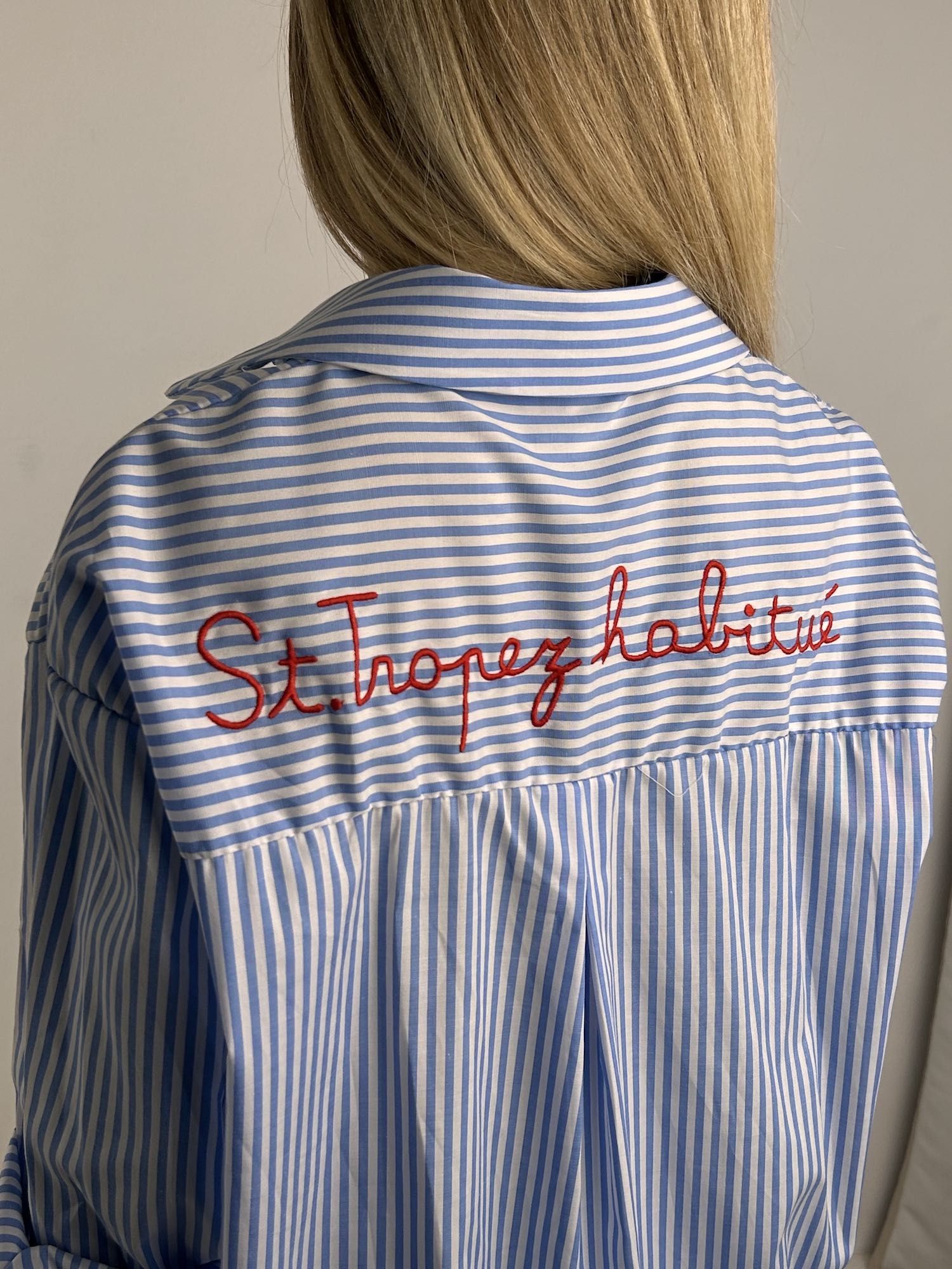 camicia st tropez abituè azzurro donna dettaglio