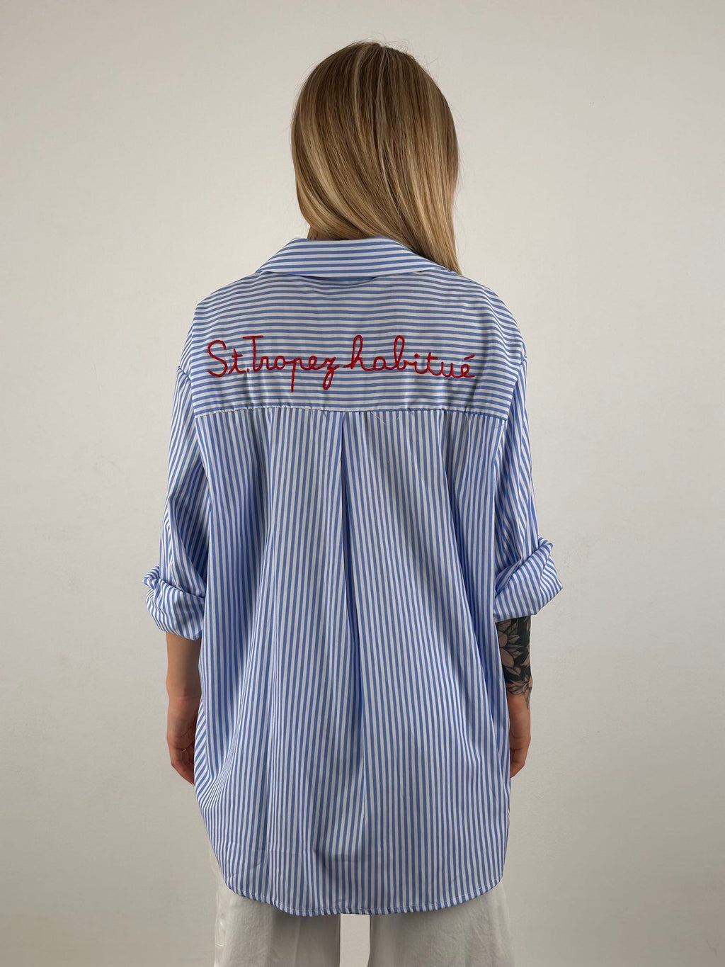 camicia st tropez abituè azzurro donna vista retro