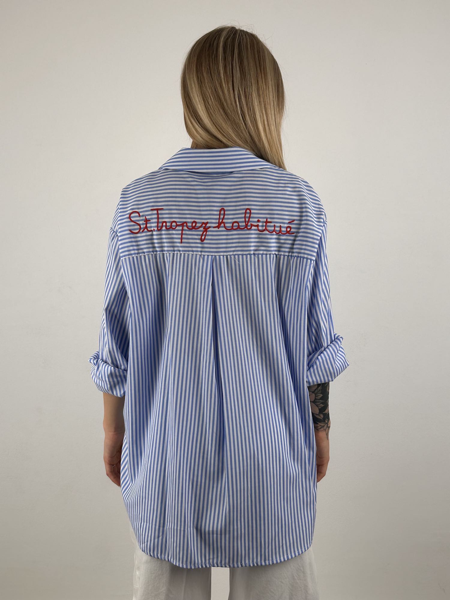 camicia st tropez abituè azzurro donna vista retro