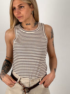 Canotta righe donna cotone riga vista frontale