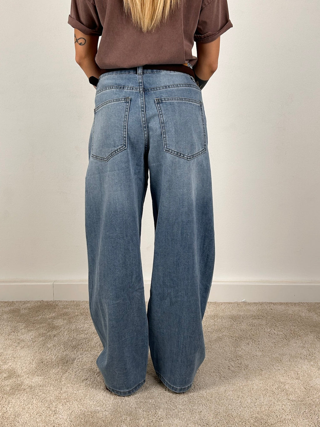 Jeans balloon donna leggero vista retro