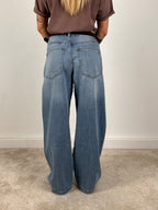 Jeans balloon donna leggero vista retro