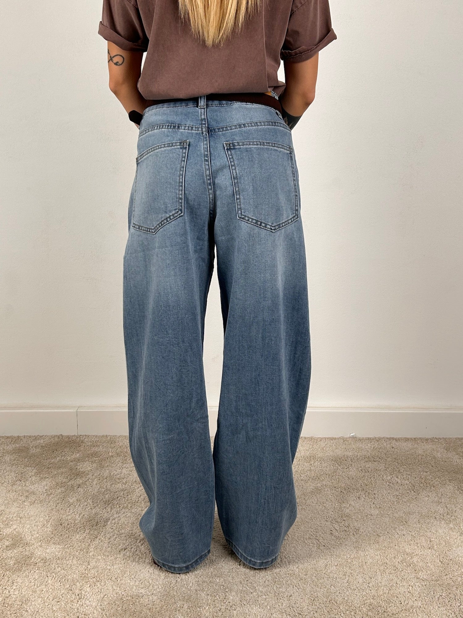 Jeans balloon donna leggero vista retro