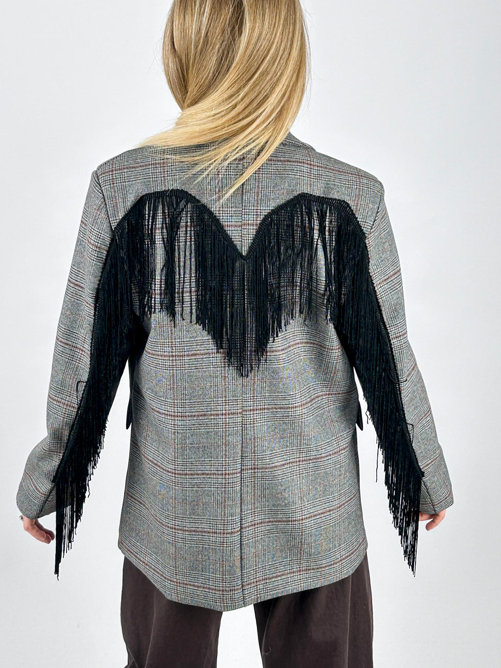Giacca Frange Grigio/Bordo - foto 13