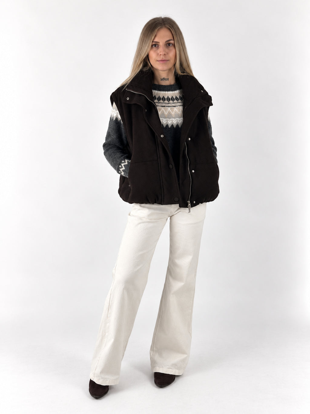 Gilet Brina marrone - look completo