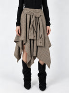 Gonna Drappeggio beige - vista frontale