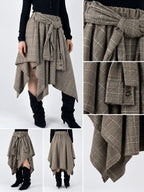 Gonna Drappeggio beige - dettagli e retro