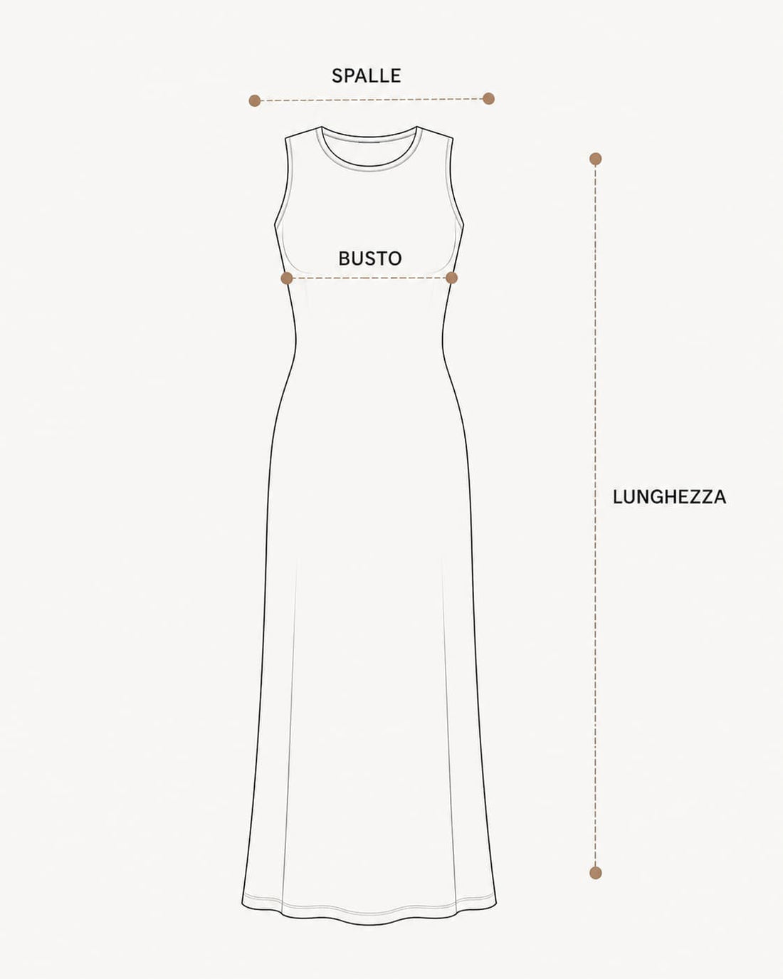 Guida misure Abito Satin Essential