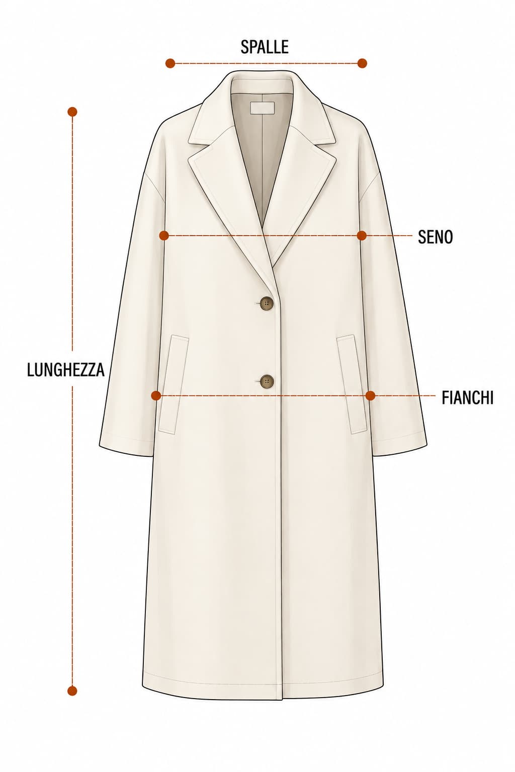 Guida misure Cappotto Frange
