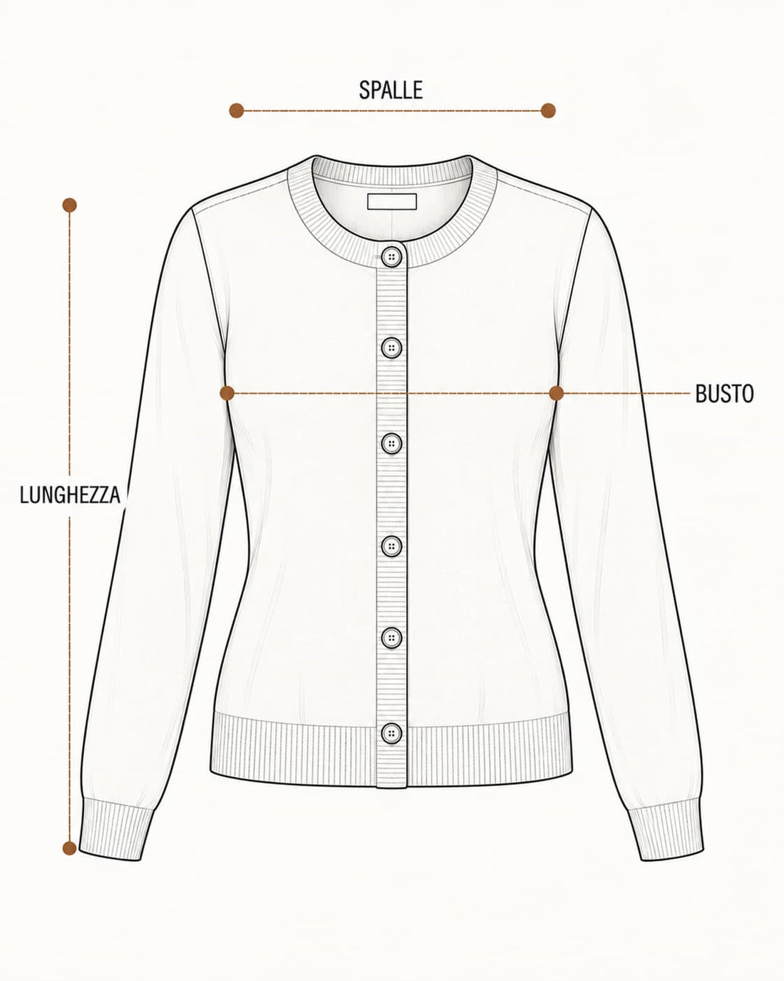 Guida misure Cardigan Mirea