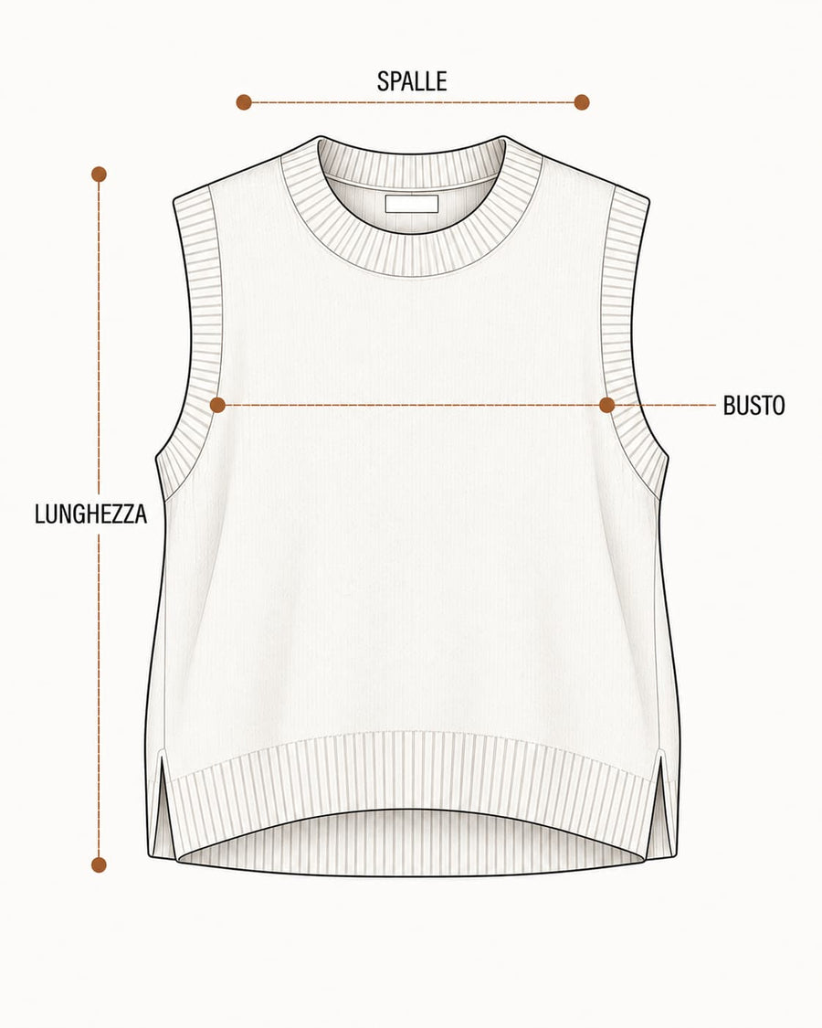 Punti di misurazione del capo: Gilet Brina