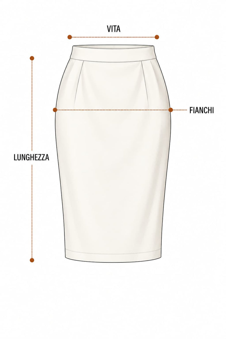 Punti di misurazione del capo: Gonna Effetto Camicia