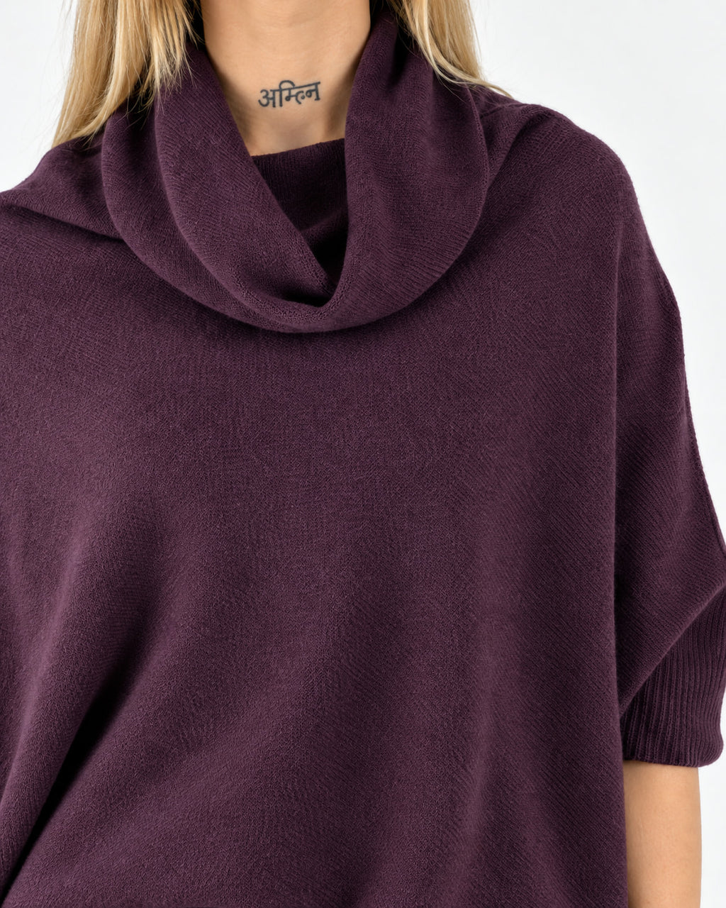 Maglia collo morbido Burgundy - dettaglio