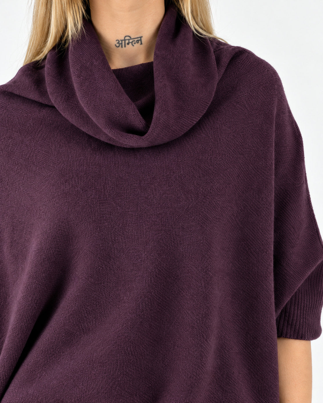 Maglia collo morbido Burgundy - dettaglio