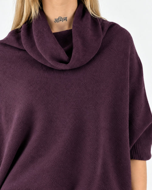 Maglia collo morbido Burgundy - dettaglio