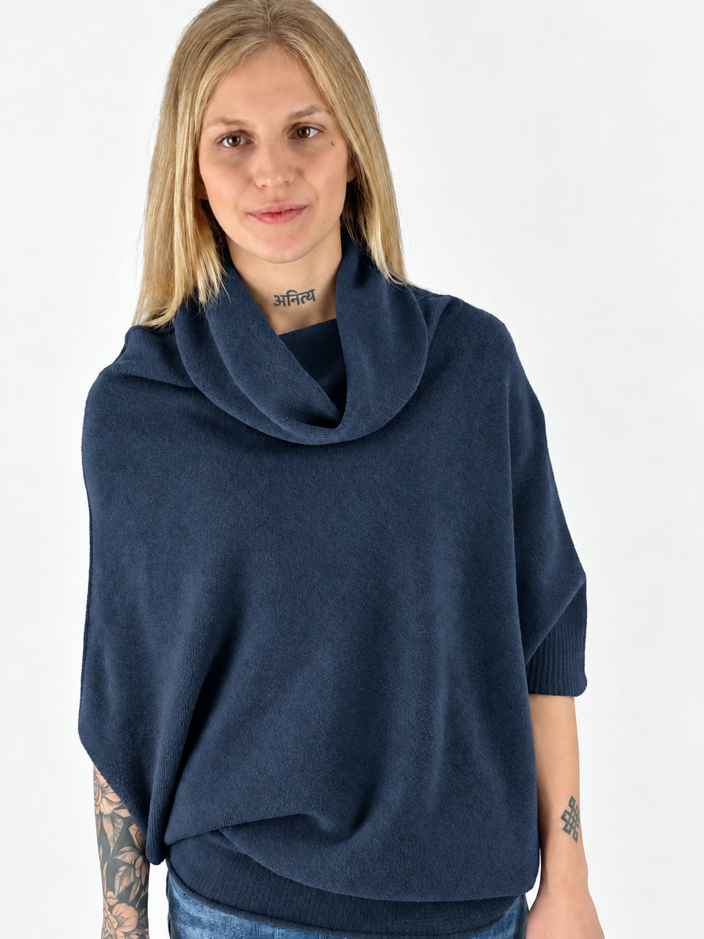 Maglia collo morbido Blu - frontale