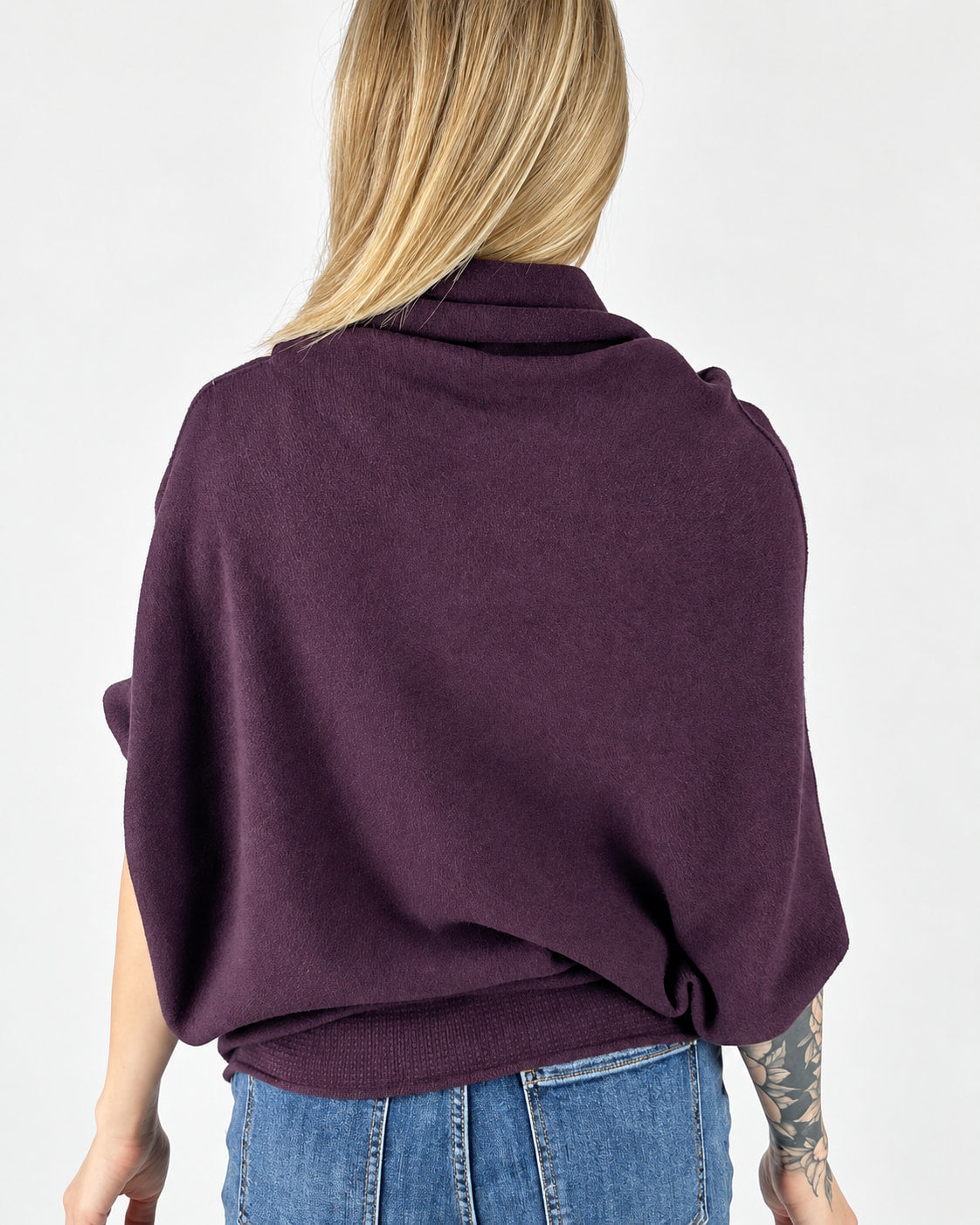 Maglia collo morbido Burgundy - retro