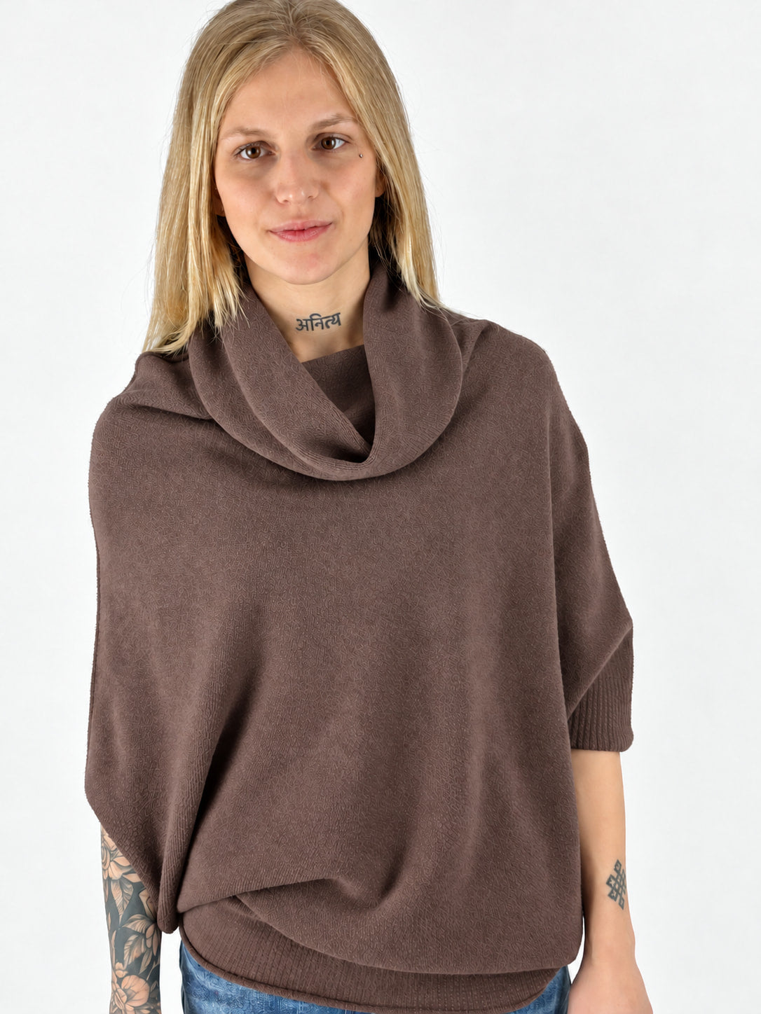 Maglia collo morbido Marrone - frontale
