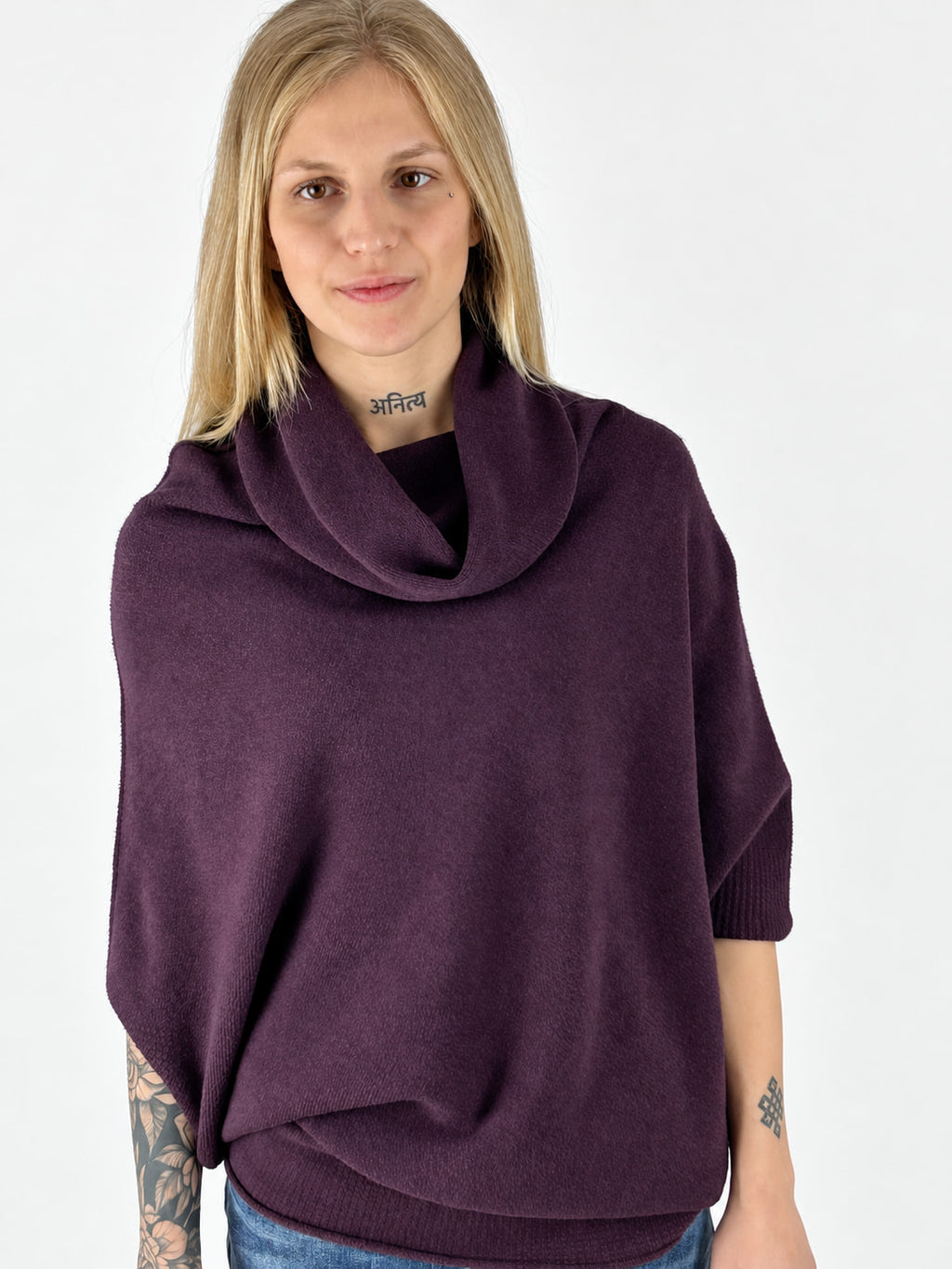 Maglia collo morbido Burgundy - frontale