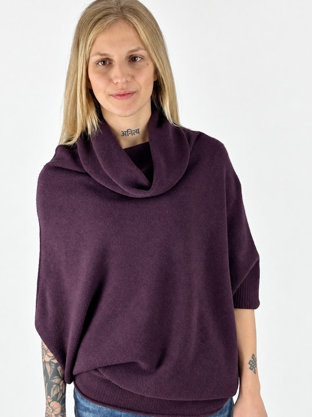 Maglia collo morbido Burgundy - frontale