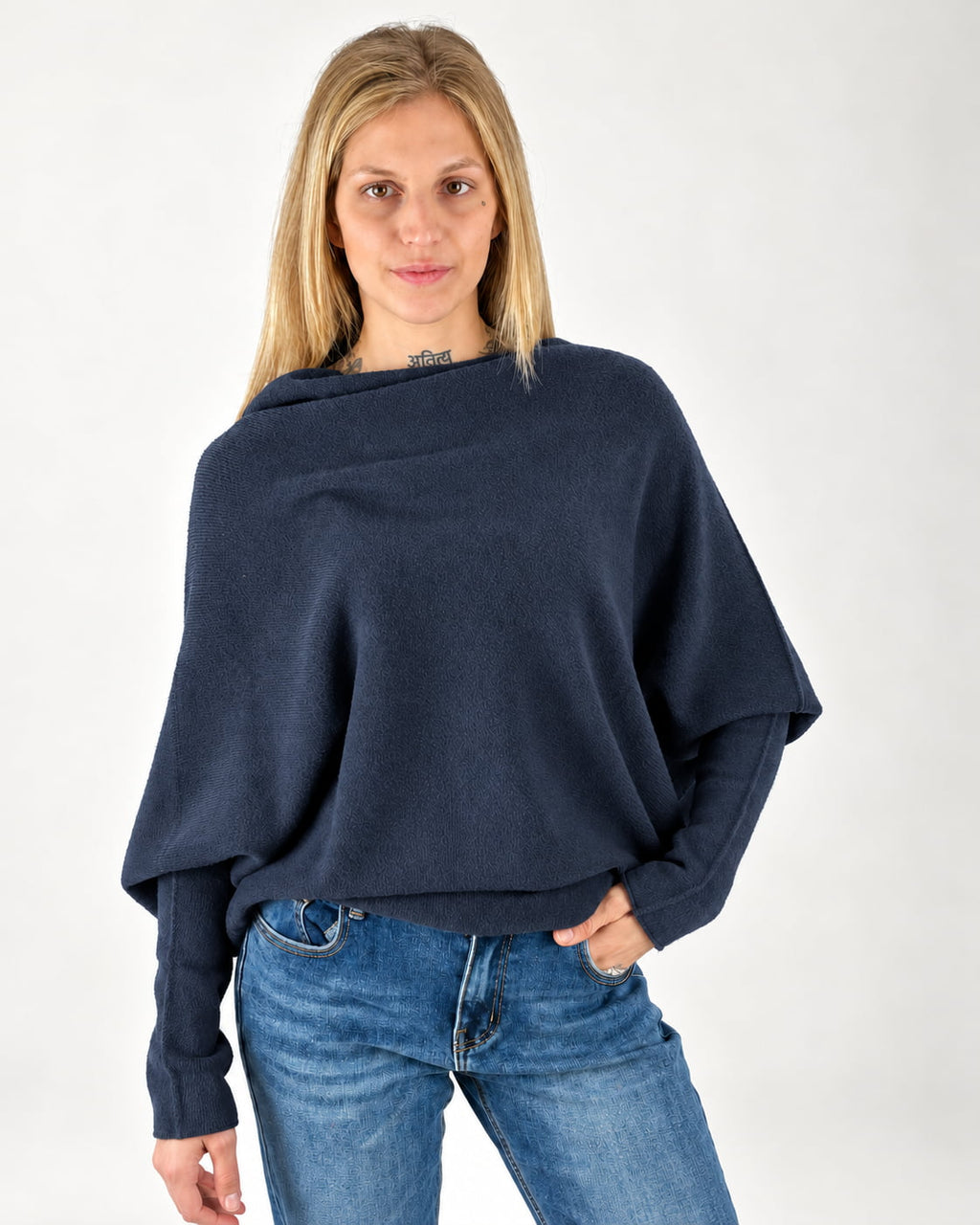 Maglia Drapé Blu, dettaglio