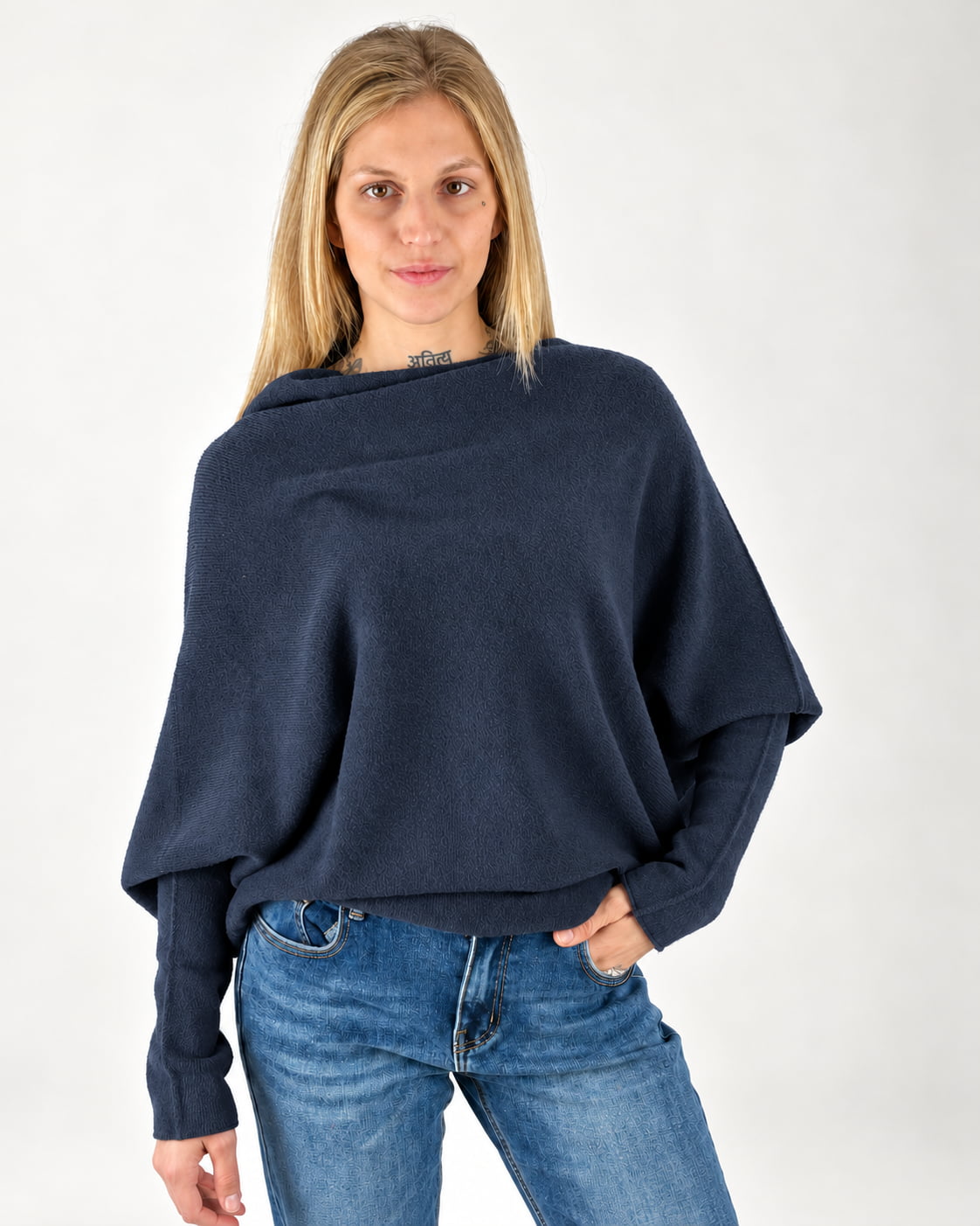 Maglia Drapé Blu, dettaglio