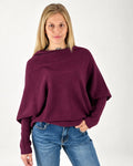 Maglia Drapé Burgundy, vista frontale