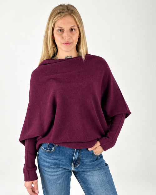 Maglia Drapé Burgundy, vista frontale