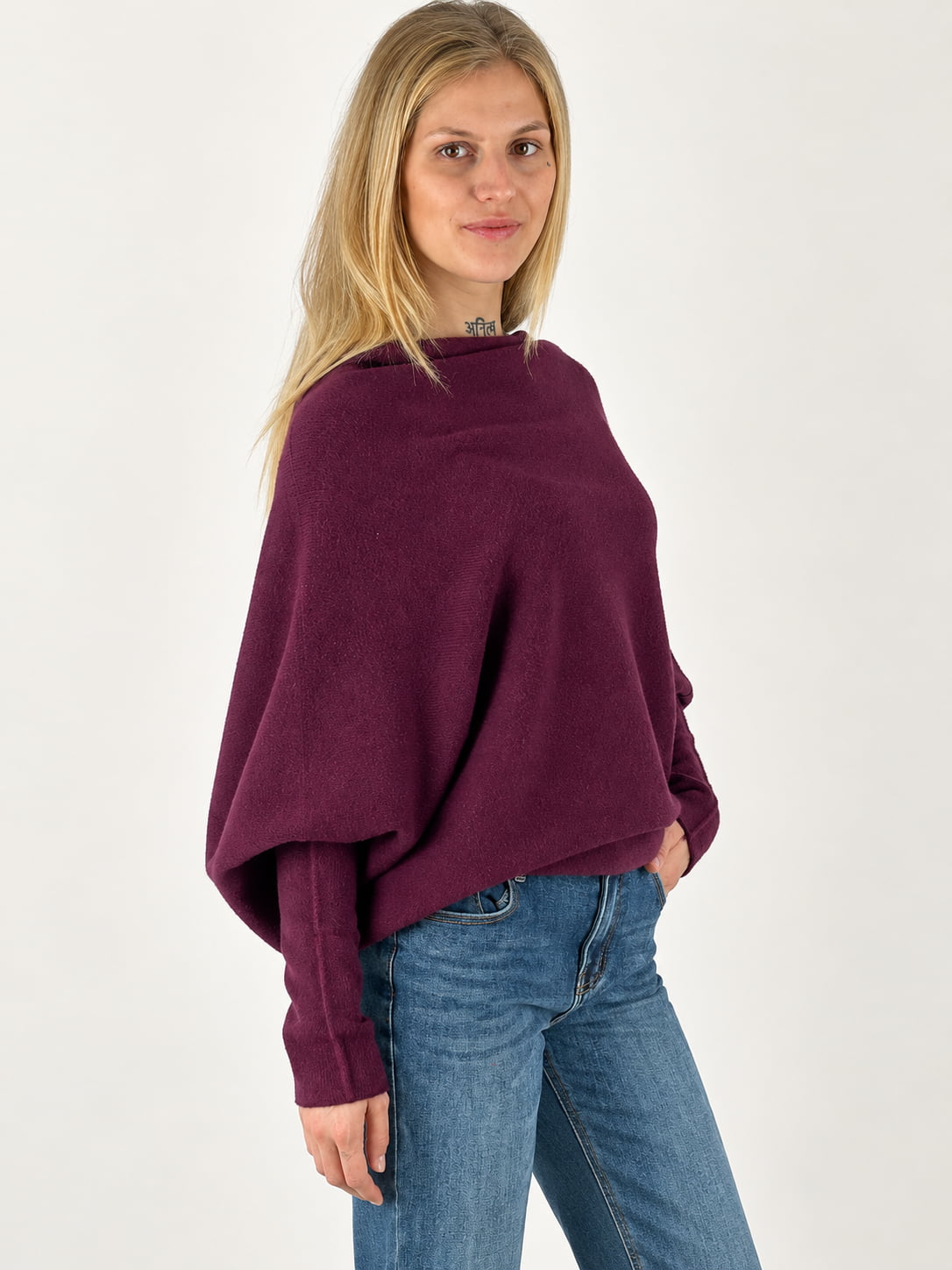 Maglia Drapé Burgundy, dettaglio