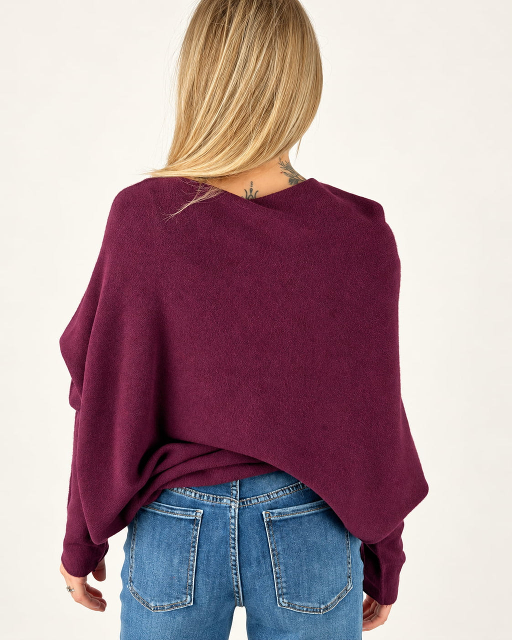 Maglia Drapé Burgundy, vista frontale