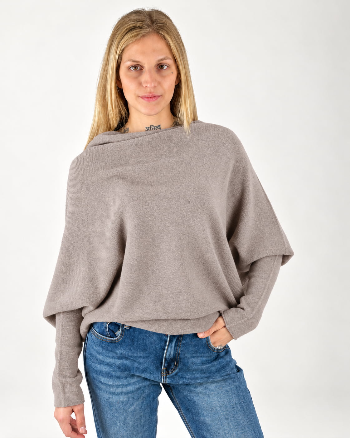 Maglia Drapé Grigio Perla, dettaglio