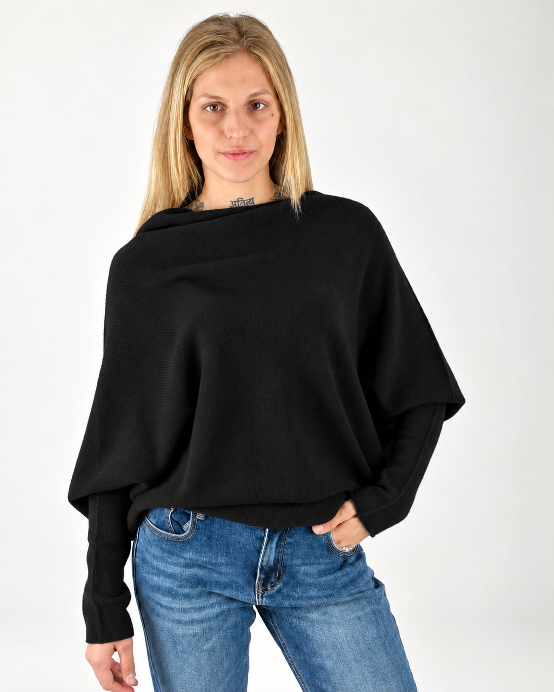 Maglia Drapé Nero, dettaglio