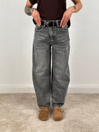 Jeans ballon grigio donna vista frontale