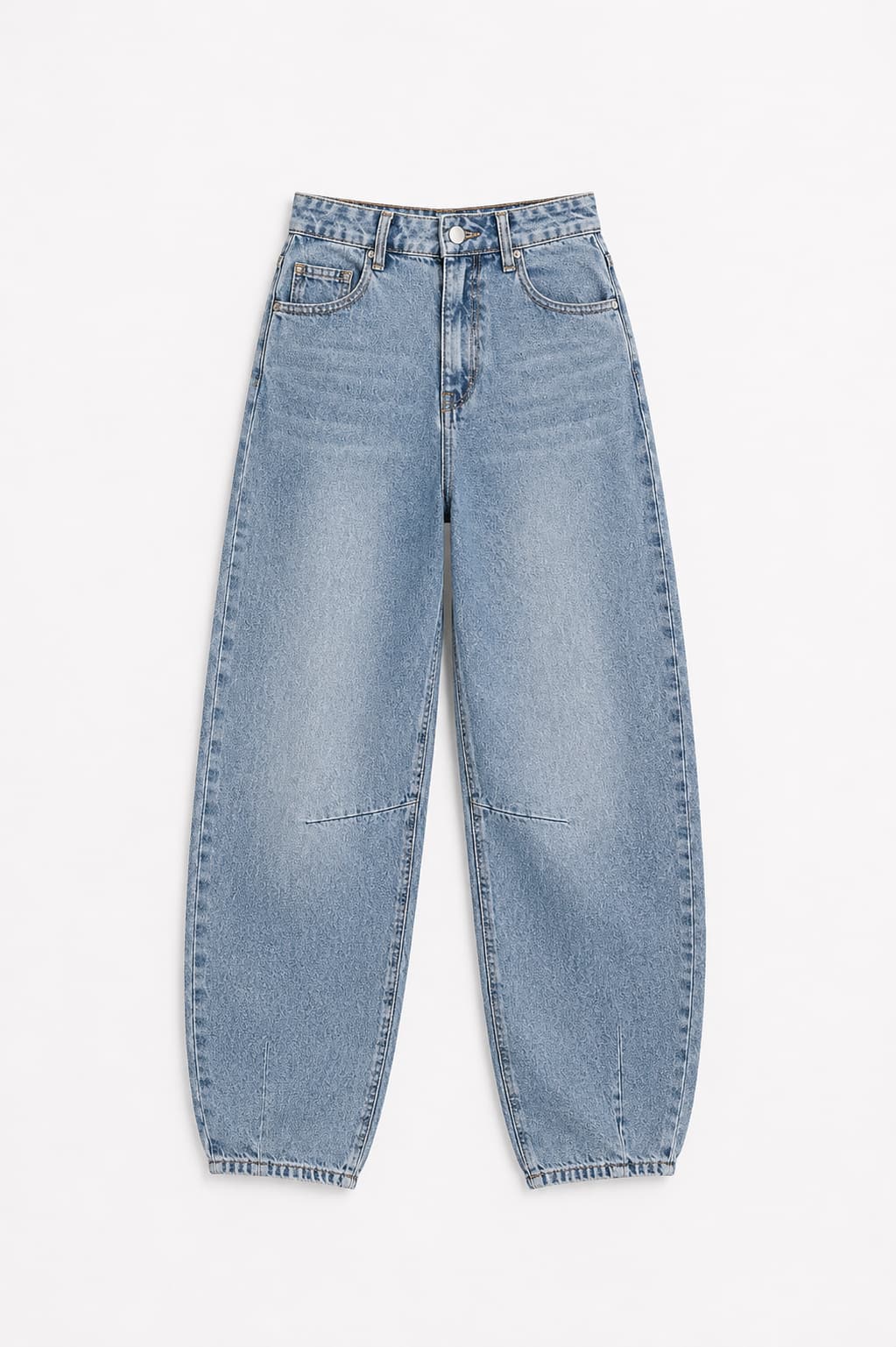 Jeans Torino balloon fit da donna con lavaggio chiaro e gamba ampia - immagine gosy