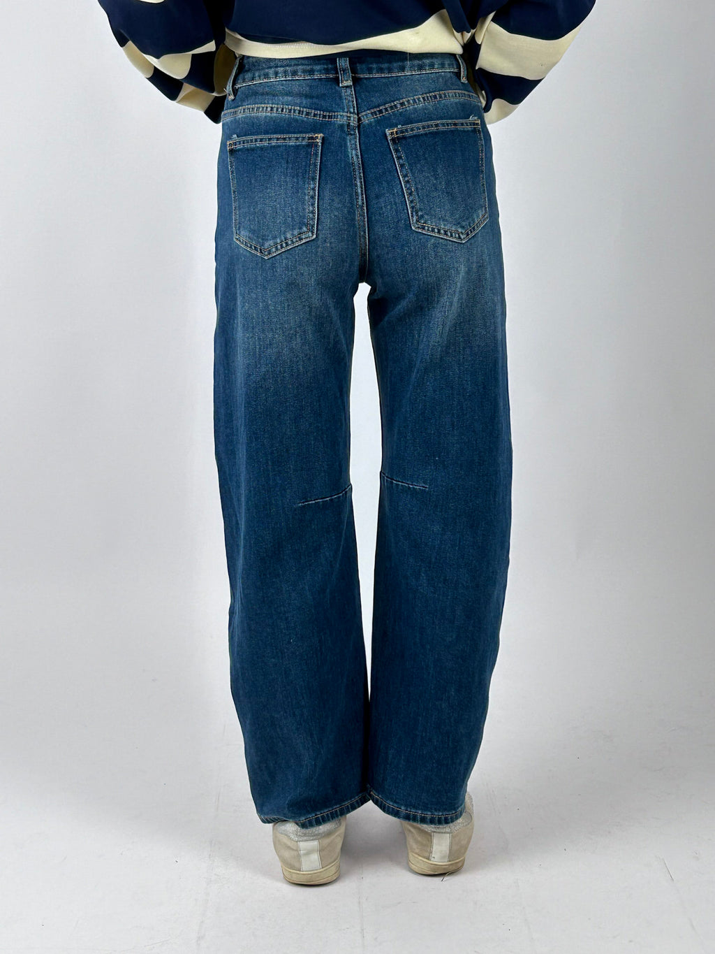 Jeans Barrel blu donna vista posteriore