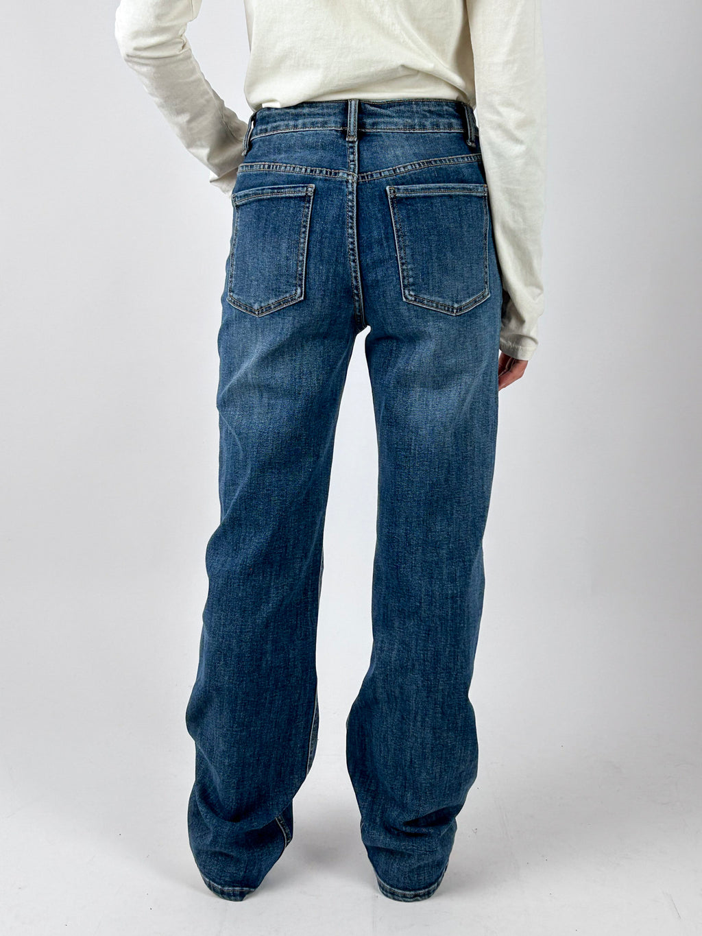 Jeans Regular denim medio indossato, vista posteriore